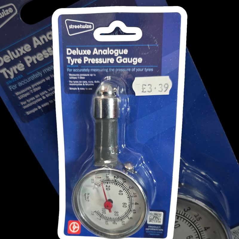Streetwize Deluxe Analogue Tyre Pressure Gauge