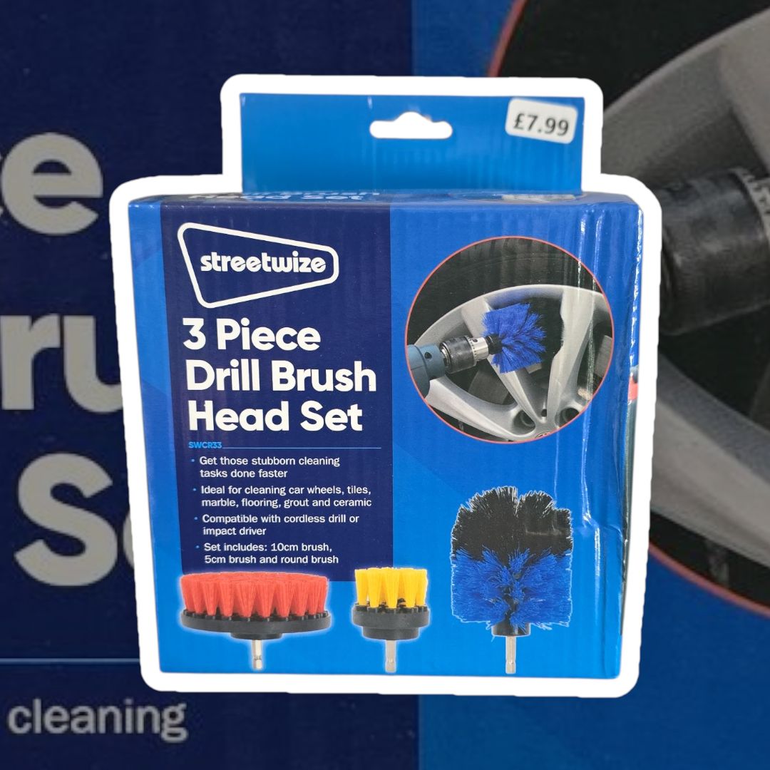 Streetwize 3 Piece Drill Brush Head Set