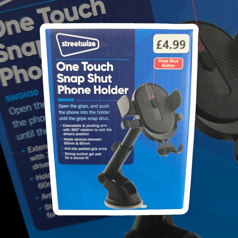 Streetwize One Touch Snap Shut Phone Mount