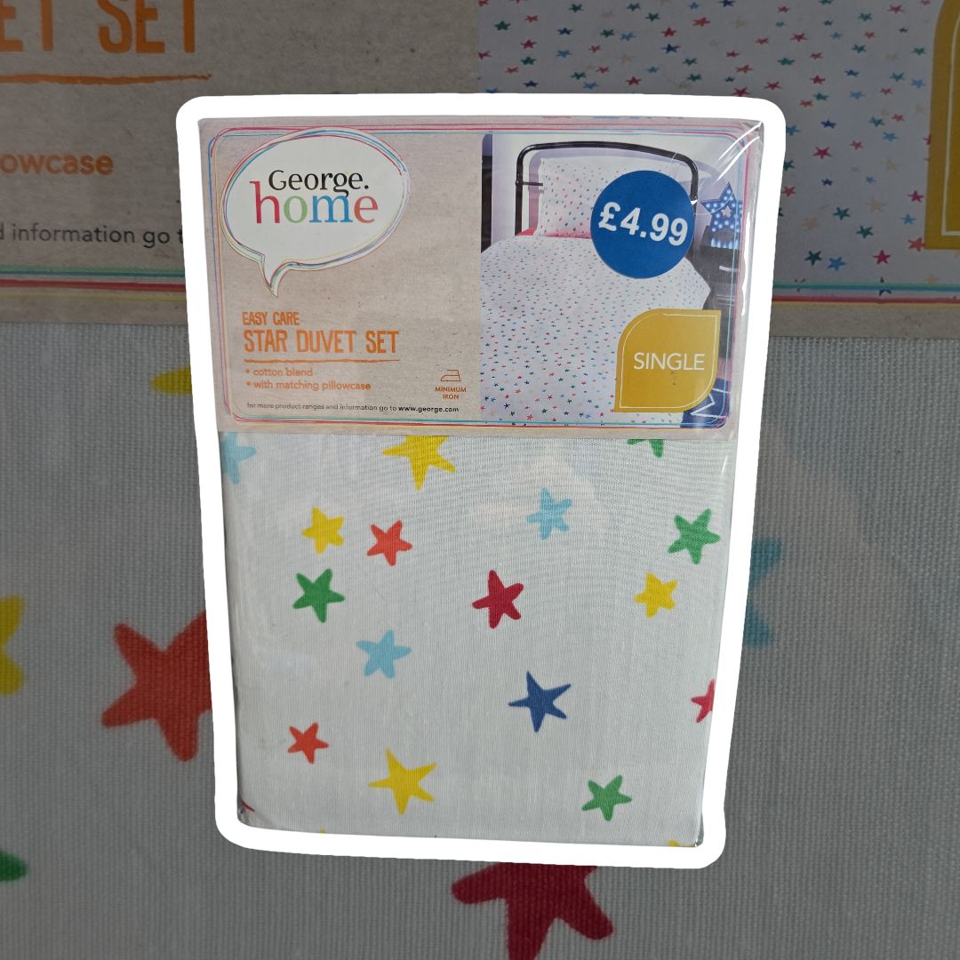 Easy Care Star Single Duvet Set