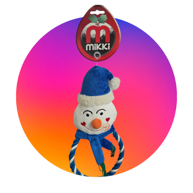 Mikki Dog Toy Blue Snowman