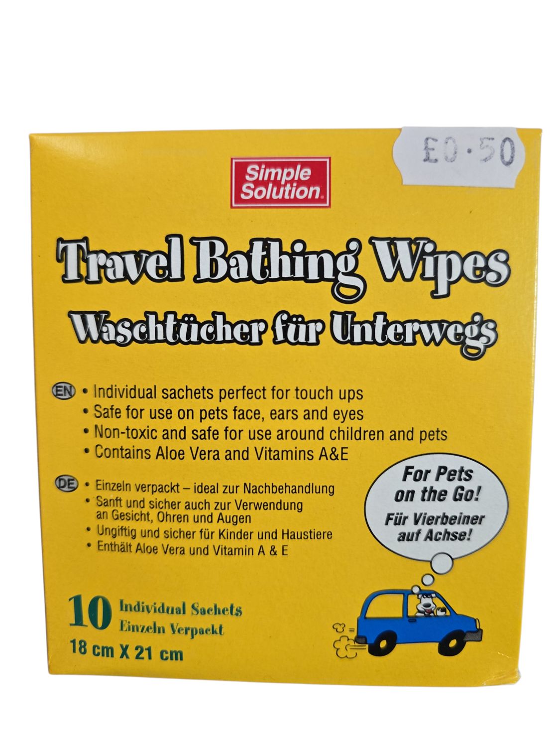 Simple Solution Travel Bathing Wipes 10pk