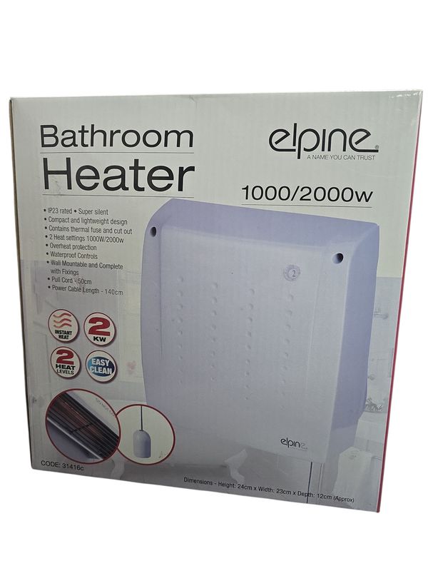 Elpine bathroom Heater 1000/ 2000w