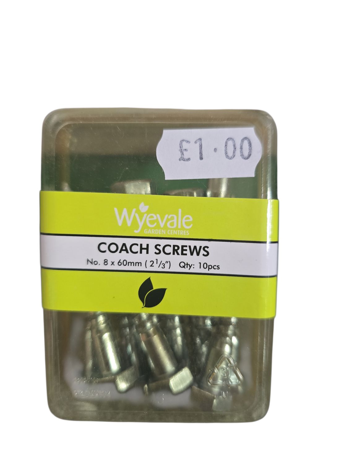 Wyevale Coach Screws 8x60mm 10pc