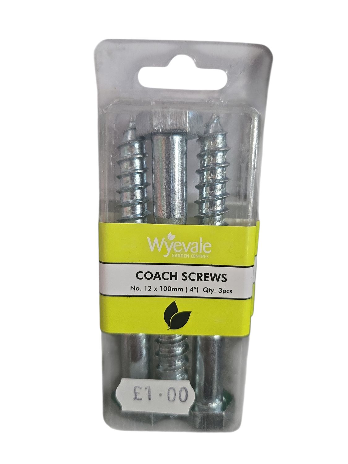 Wyevale Coach Screw 8x100mm 5pc