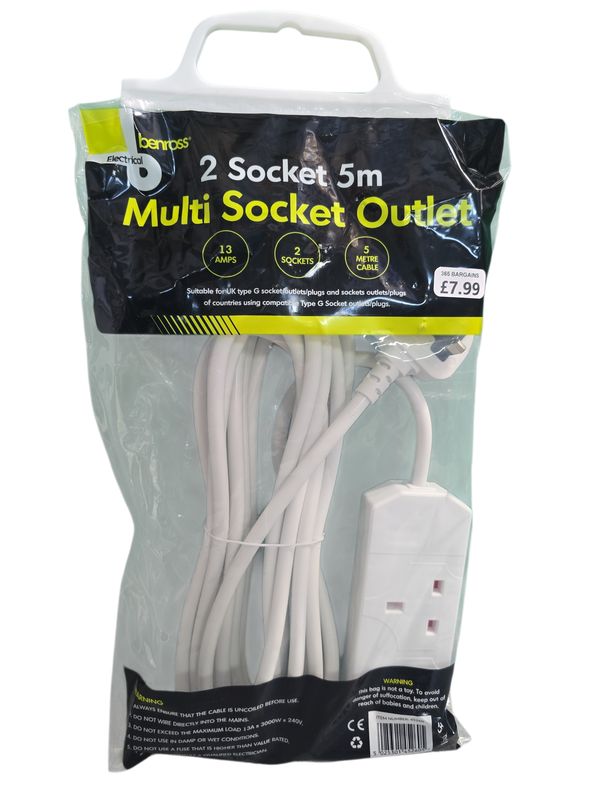 Benross 2 Socket 5M Extension Lead