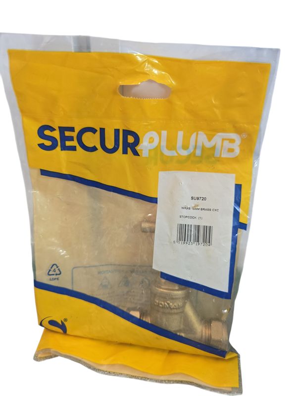 SecurPlumb 15MM Brass Stopcock