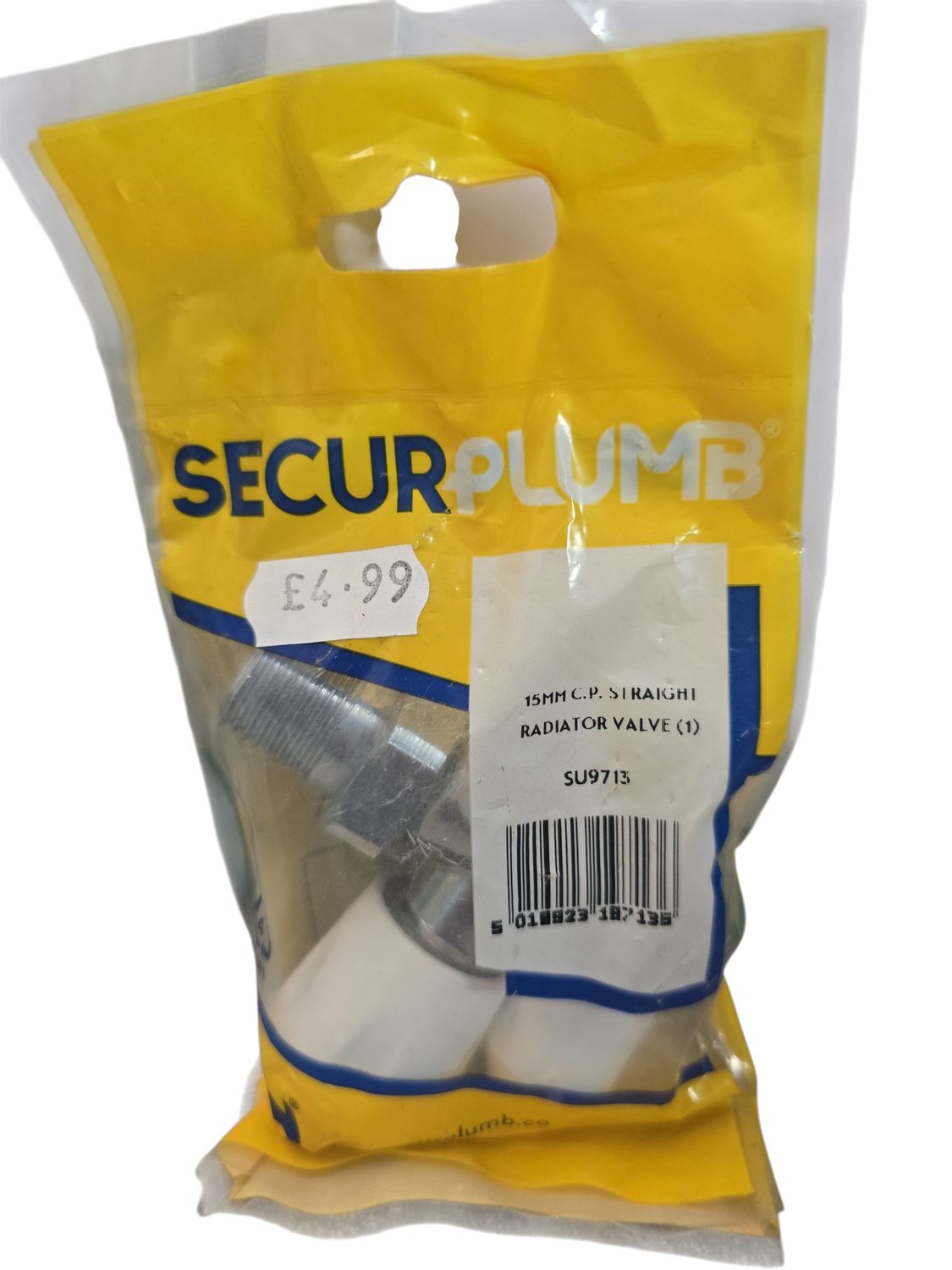 SecurPlumb Straight Radiator Valve 15mm