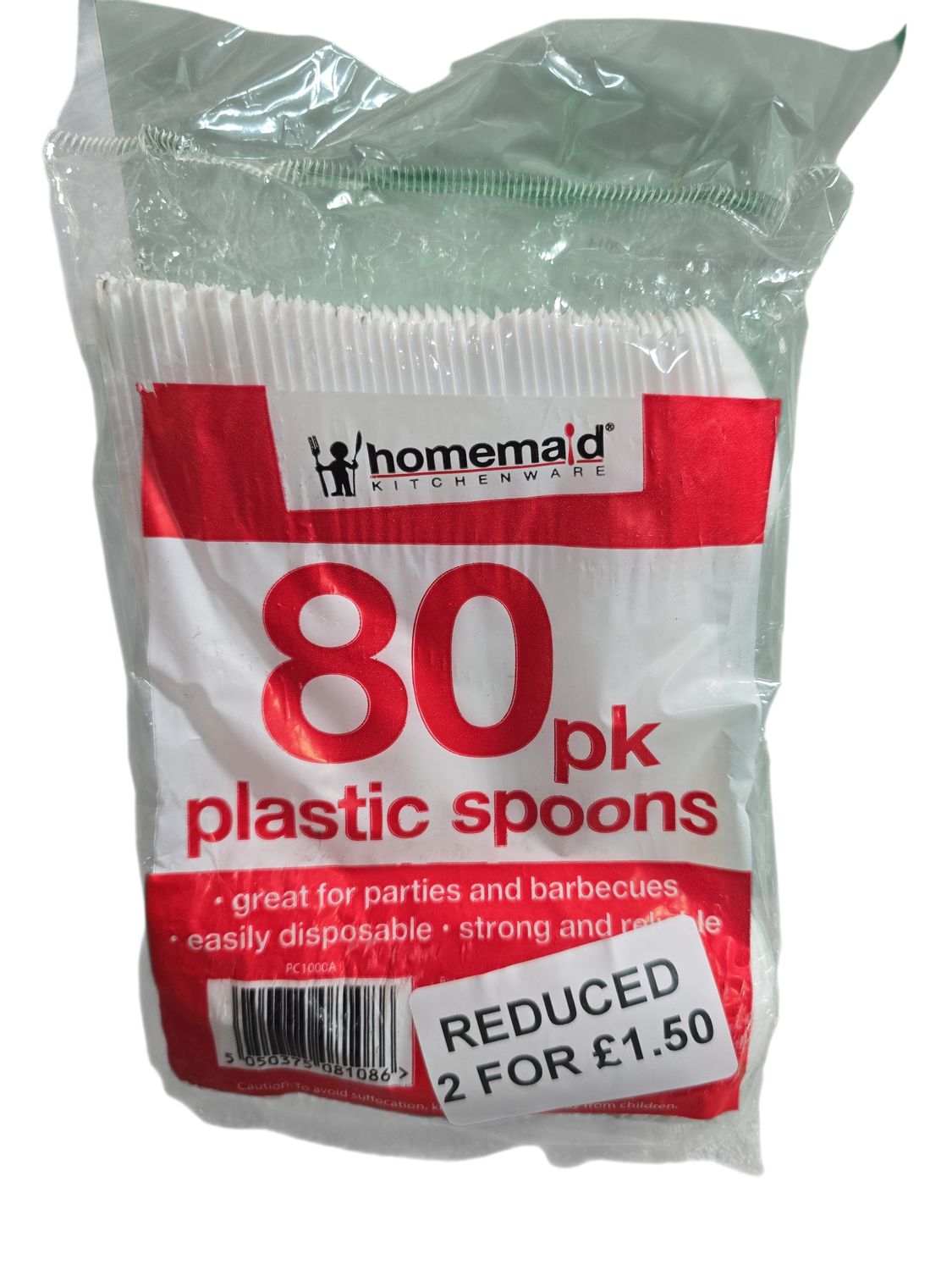 Homemaid 80pk Plastic Spoons x2