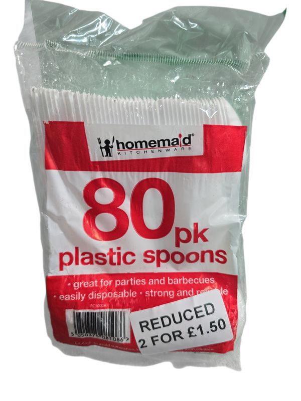 Homemaid 80pk Plastic Spoons x2
