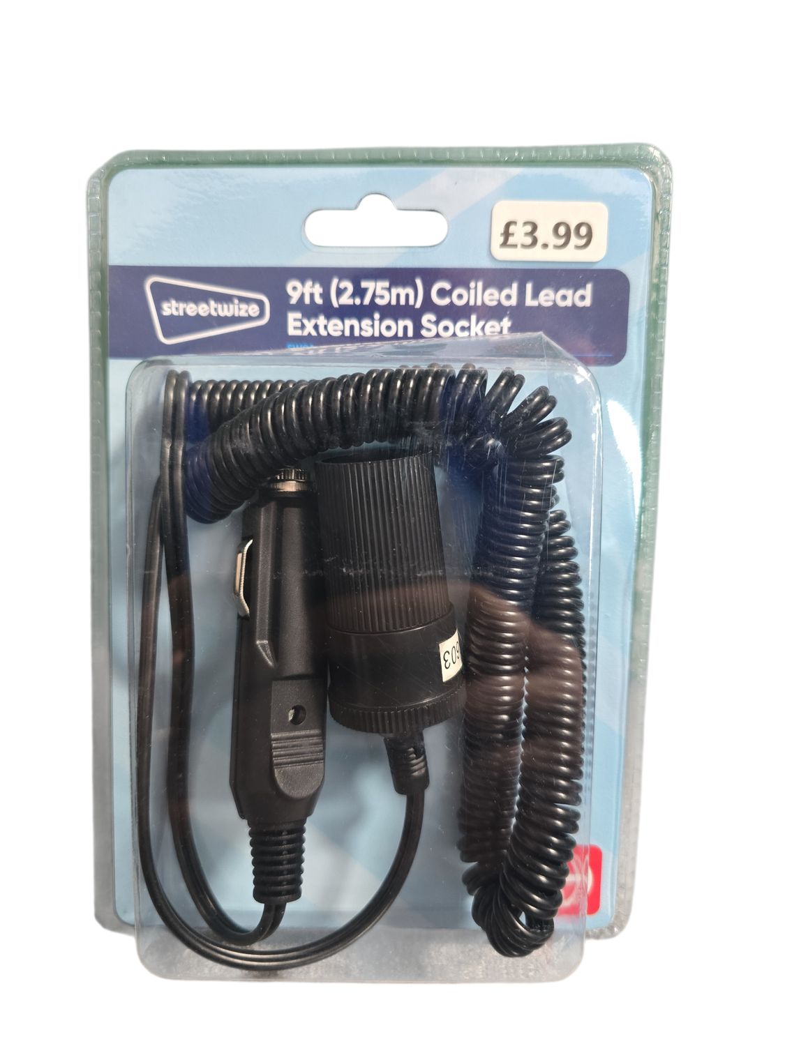 StreetWize 9ft Coiled Lead Extension Socket