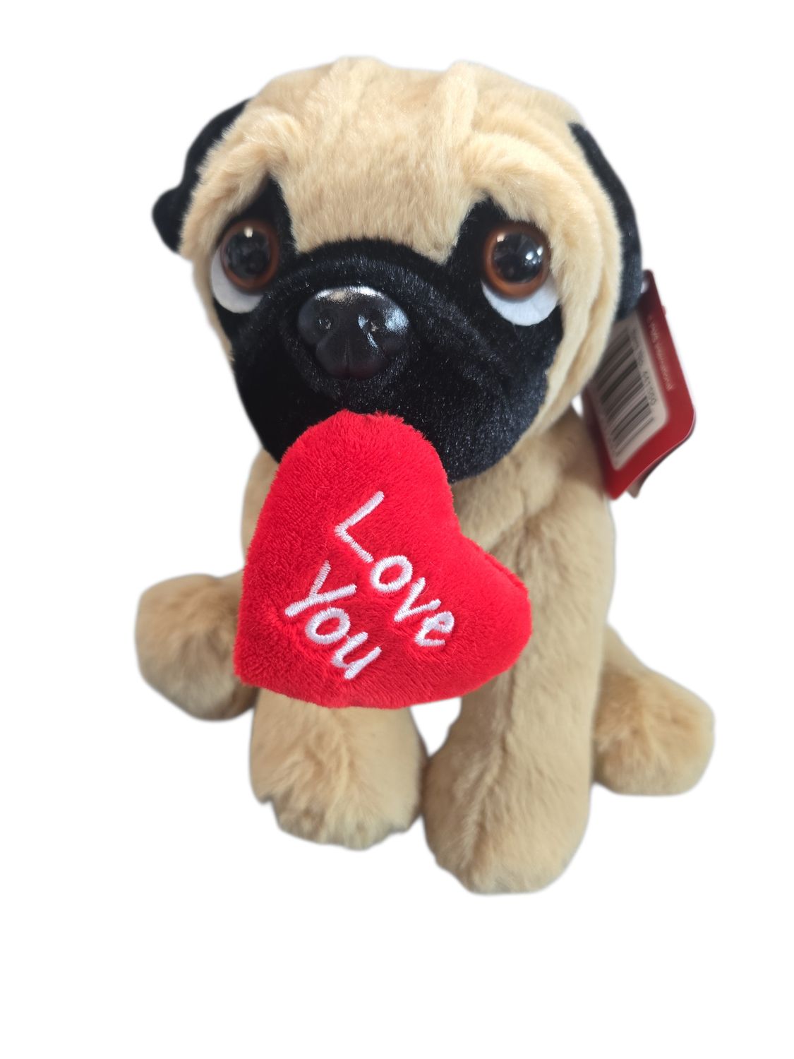 Pug Plush Teddy With Love Heart