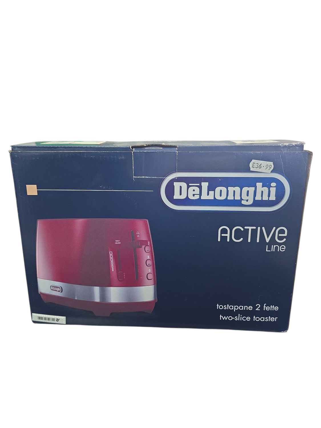 Delongi Active Line 2 Slice Toaster Plastic Red