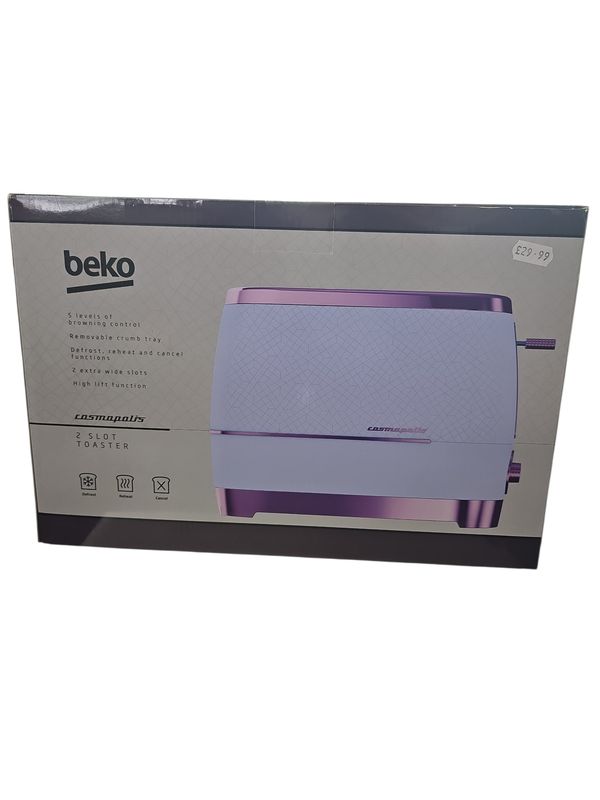 Beko Cosmapolis White & Rose Hold 2 Slice Toaster