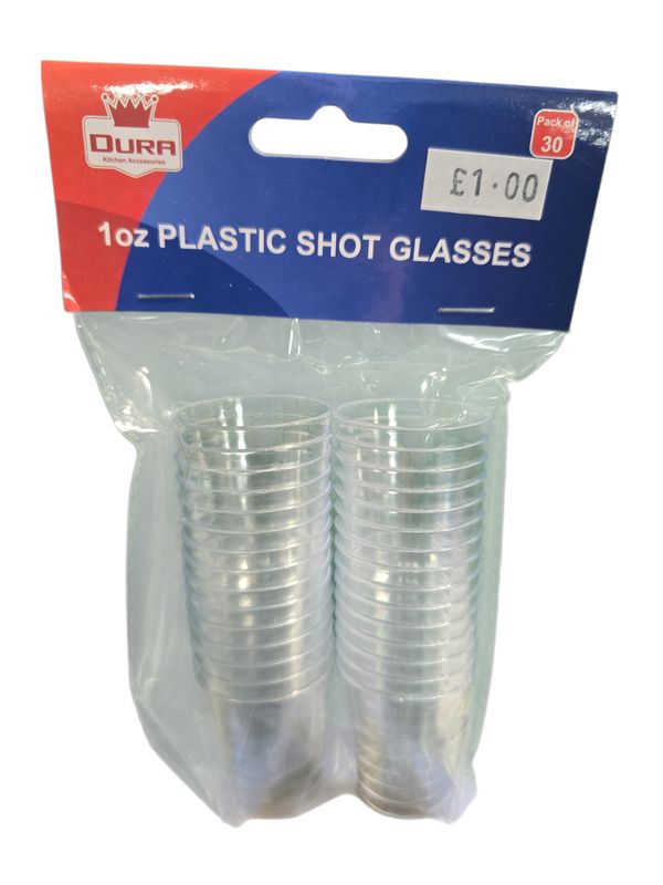 Dura 1oz Plastic Shot Glasses 30pk