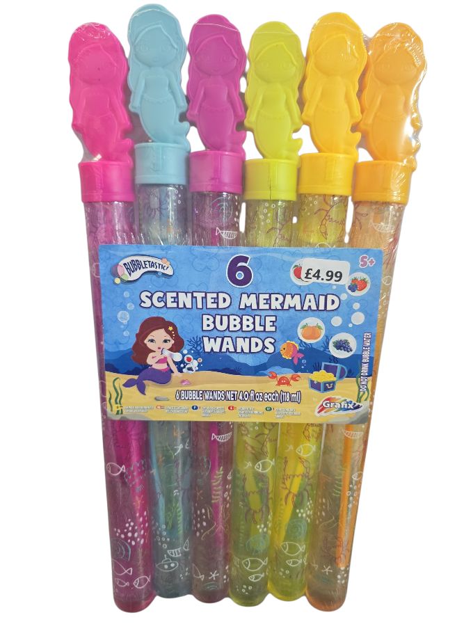 Bubbletastic 6 Scented Mermaid Bubble Wands