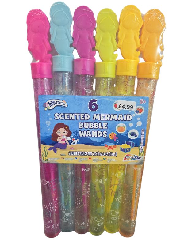 Bubbletastic 6 Scented Mermaid Bubble Wands
