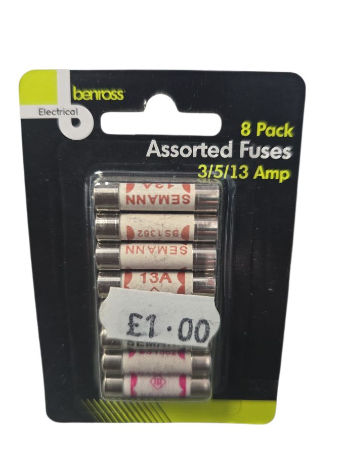Benross 8pk Assorted Fuses 3/5/13AMP