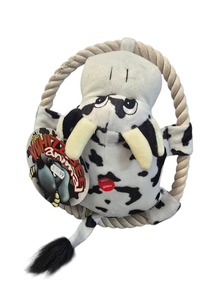 Whizzbee Animal Cow Dog Toy & Rope