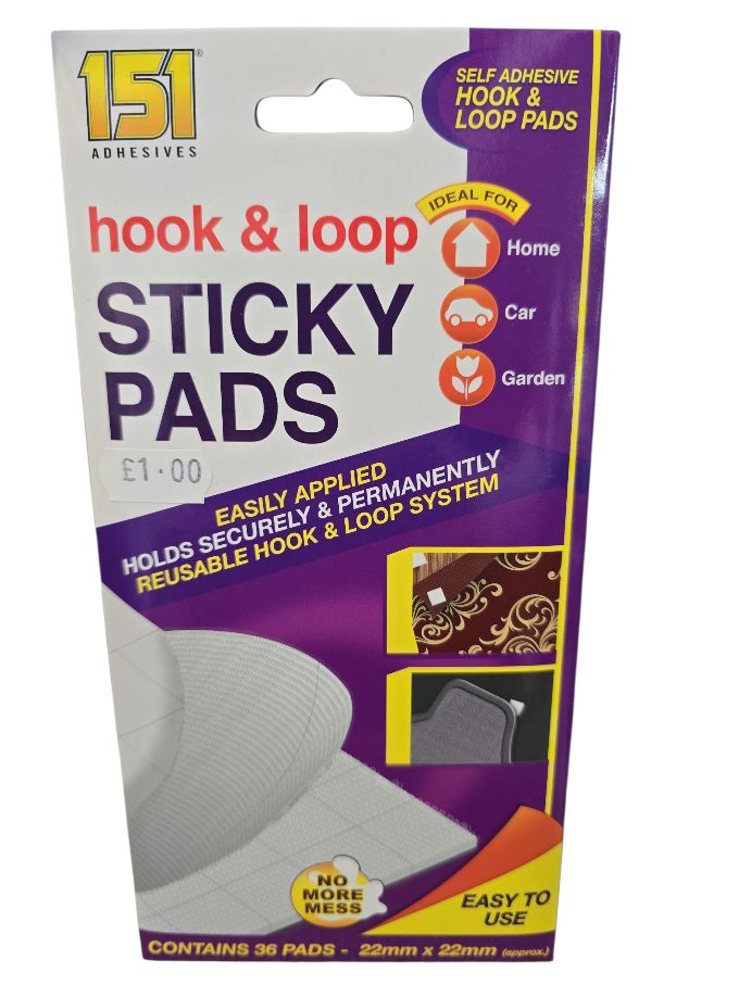 Sticky Pads 22mm x 22mm Contains 36