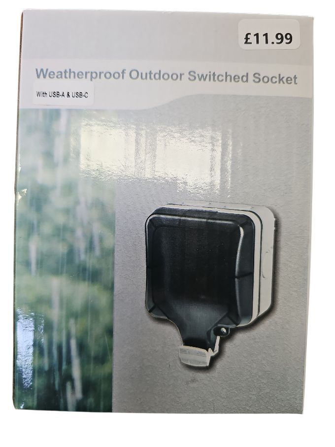 Weatherproof Outdoor Switched Single Socket