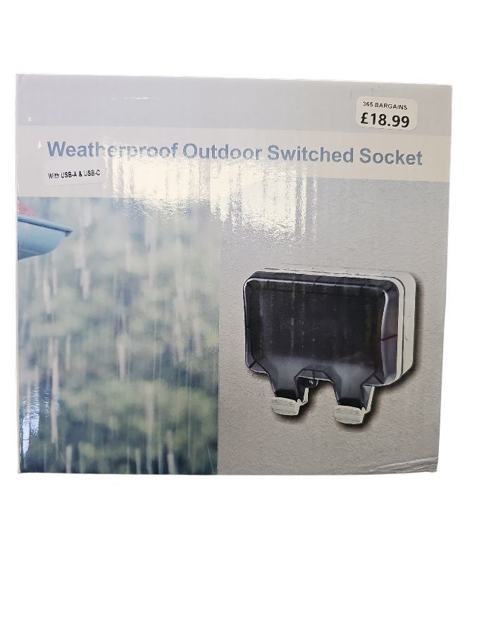 Weatherproof Outdoor Switched Double Socket