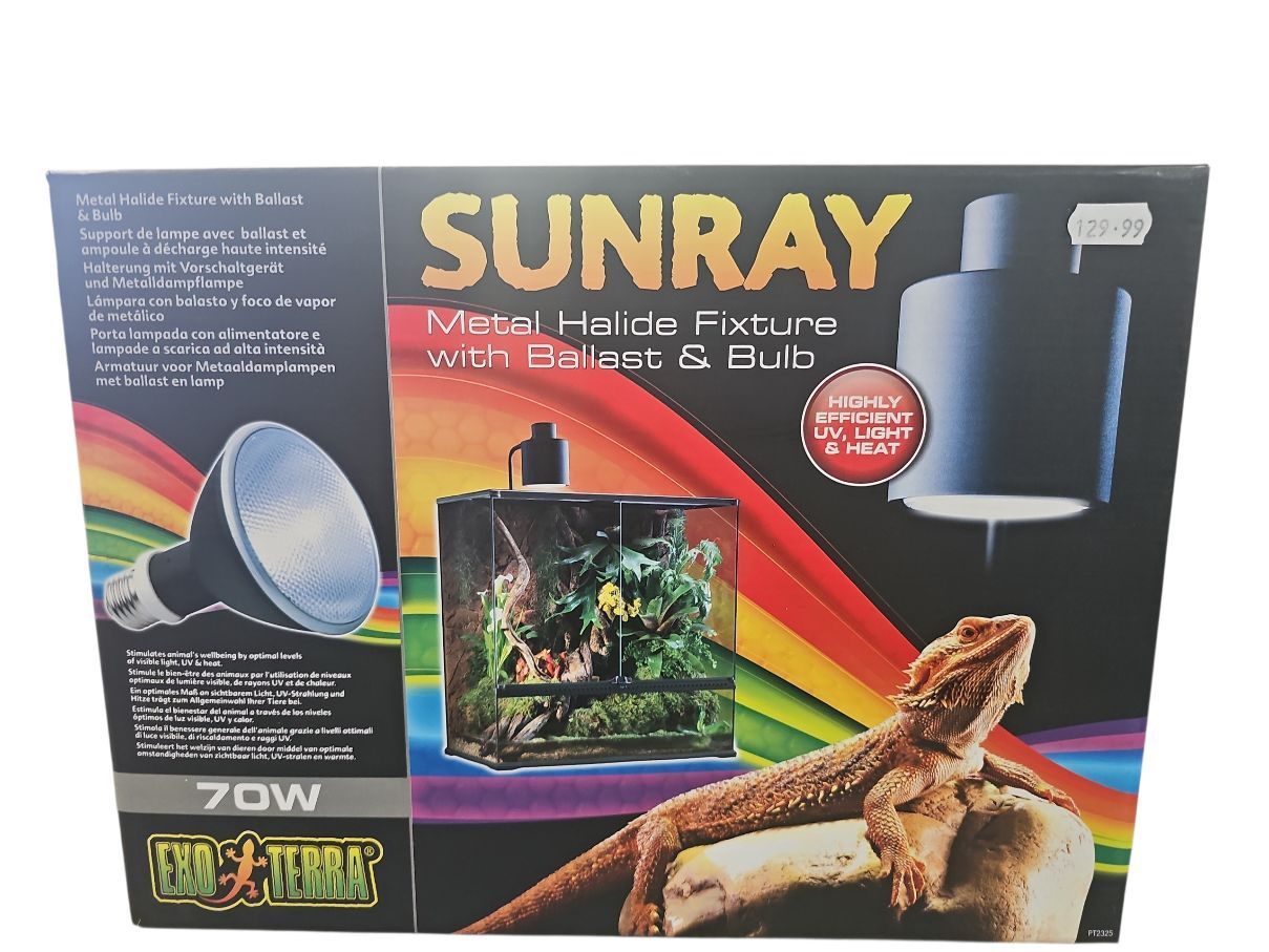 Exo Terra Sunray Metal Halide Fixture With Ballast & Bulb 70W