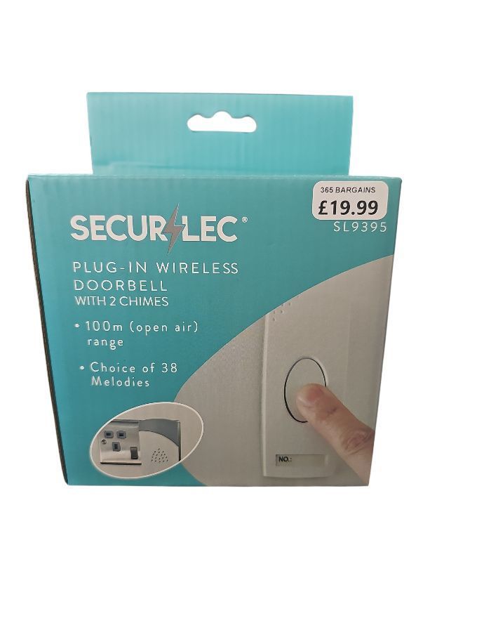 SecurLec Plug in Wireless Doorbell With 2 Chimes