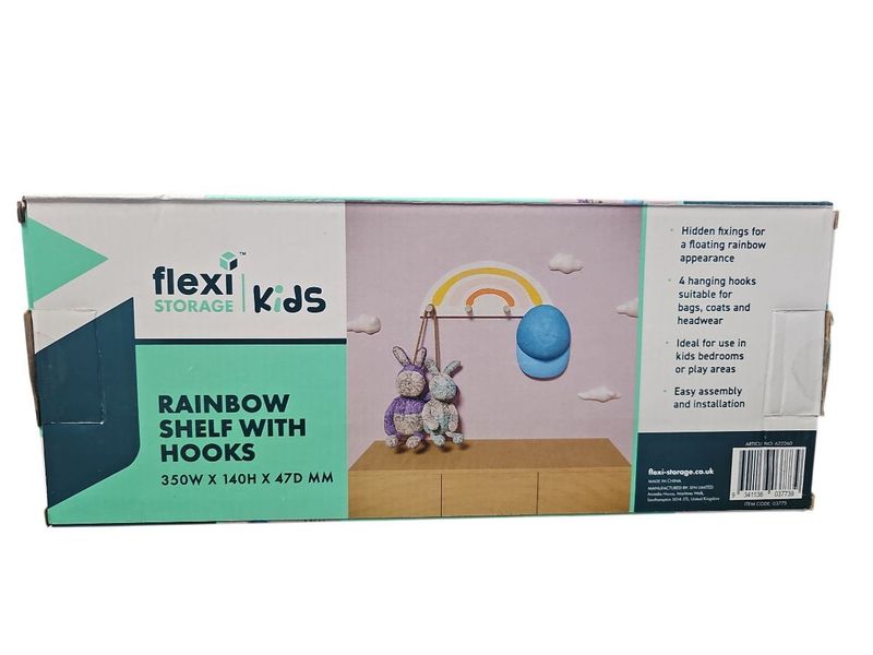 Flexi Rainbow Shelf With Hooks