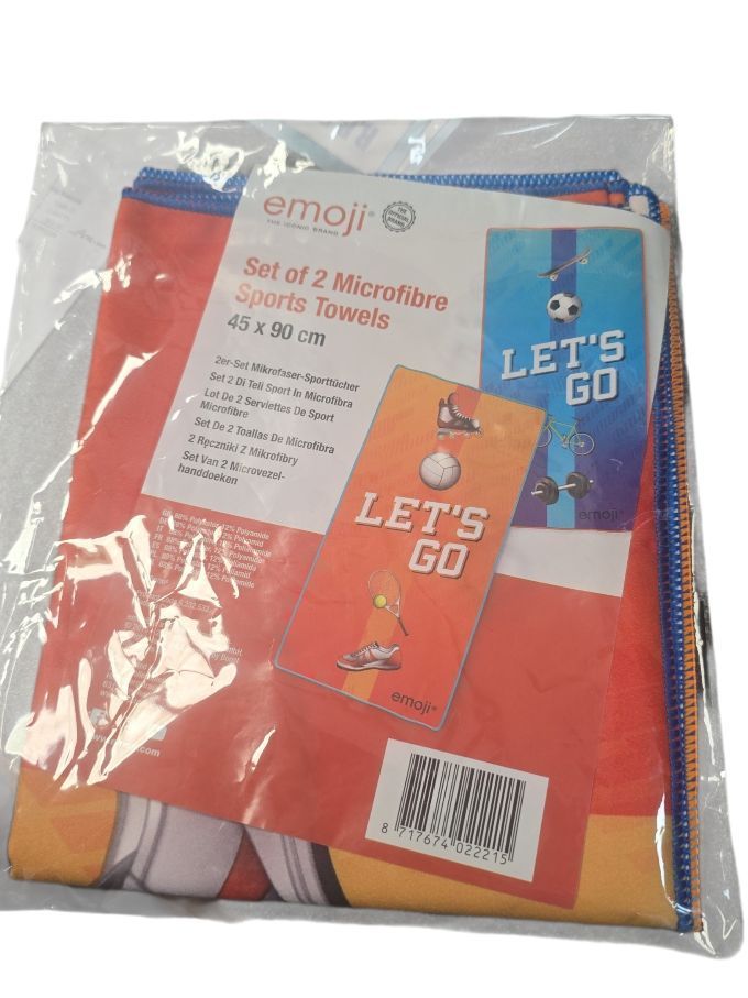 Emoji Lets Go Sports Towels 45 x 90 cm