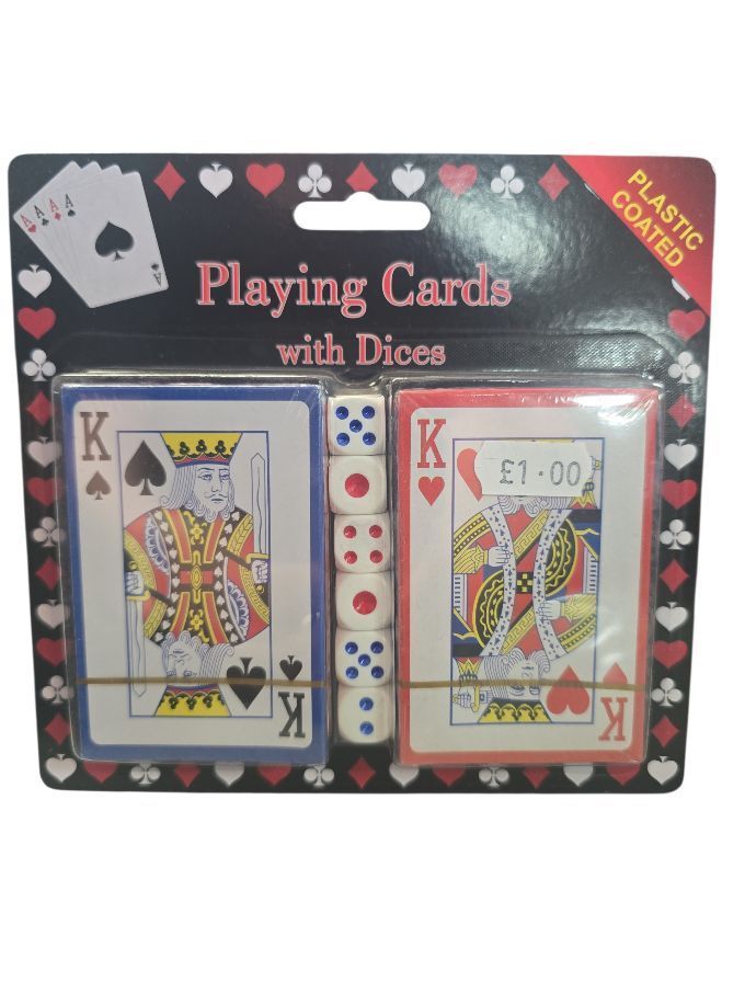 Playing Cards x2 Packs plus 6 Dice