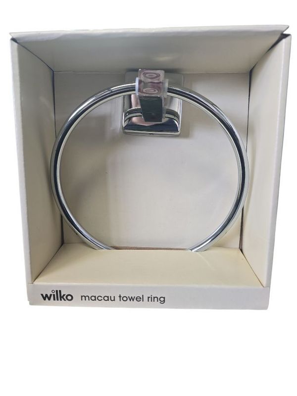 Macau Towel Ring With Square Inlay Backplate