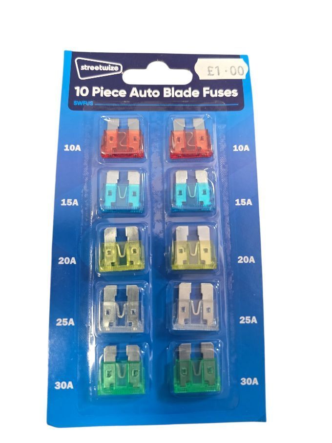 Streetwize 10 Piece Auto Blade Fuses