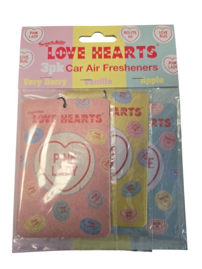 Love Hearts Car Air Freshener 3pk