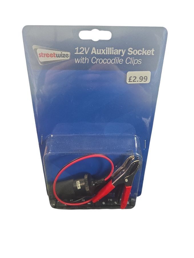 Streetwize 12VAuxilliary Socket with Crocodile Clips