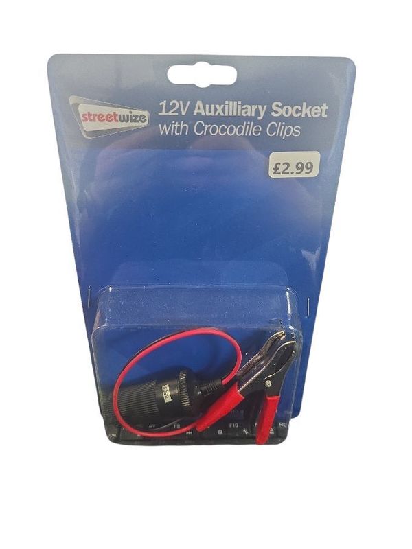Streetwize 12VAuxilliary Socket with Crocodile Clips
