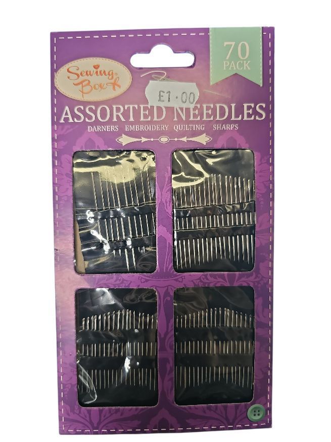 Sewing Box Assorted Needles 70pk