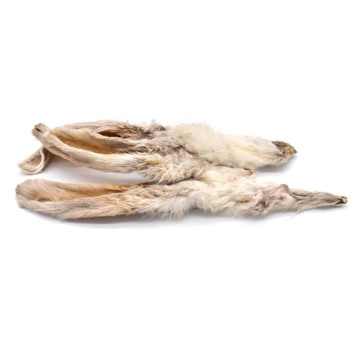 Natural Rabbit Ears With fur 2pk