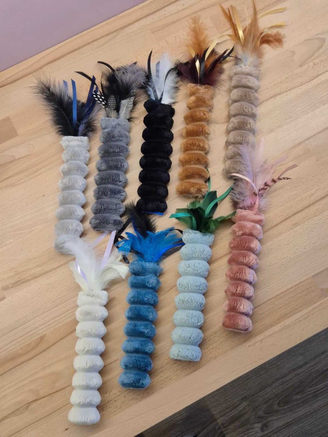 Mini Szarpiszon 2.0 | pluszowa zabawka dla kota z piórkami
