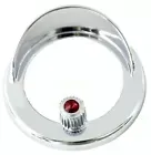 Part 41929 Chrome Plastic Freightliner Clock Bezel Visor Red