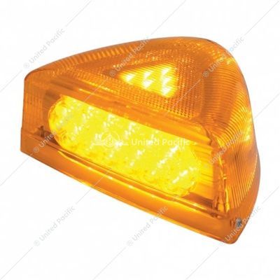 39436 37 LED Turn Signal Light With Chrome Base For 1987-2007 Peterbilt 379/378/357- Amber LED/Amber Lens