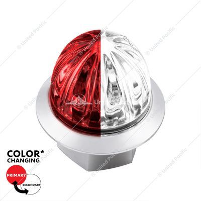 39239 4 LED 1-1/8" Watermelon Double Fury Light With Clear Lens (Clearance/Marker) - Red & White LED