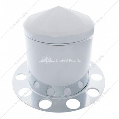 10225 Chrome Pointed Rear Axle Cover 3PC Kit For 1-1/2" Nut Cover - Aluminum Wheel