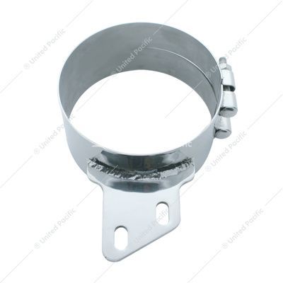 10284 7" Stainless Butt Joint Exhaust Clamp - Angled Bracket