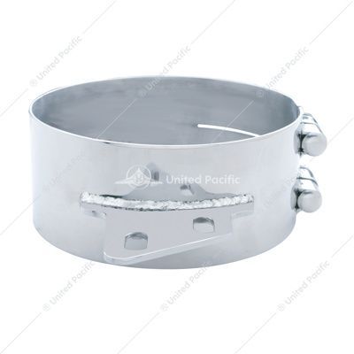 10285 8" Stainless Butt Joint Exhaust Clamp - Angled Bracket