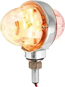 75198 3" Watermelon Double Face High Power Amber/Red/Clear LED Pedestal Light, 18 LED/Side