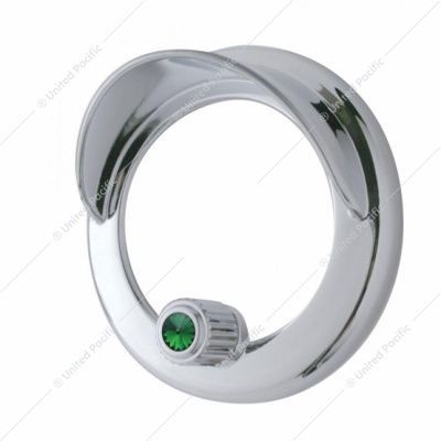 41927 Clock Bezel With Visor For Freightliner Century/Coronado/Columbia - Green Crystal