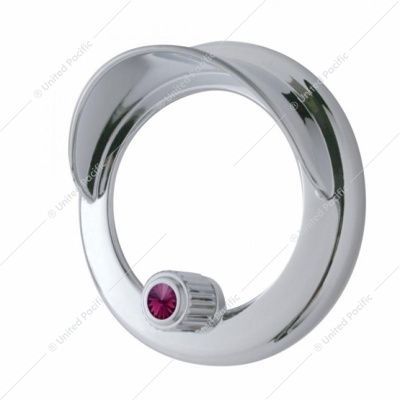 41928 Clock Bezel With Visor For Freightliner Century/Coronado/Columbia - Purple Crystal