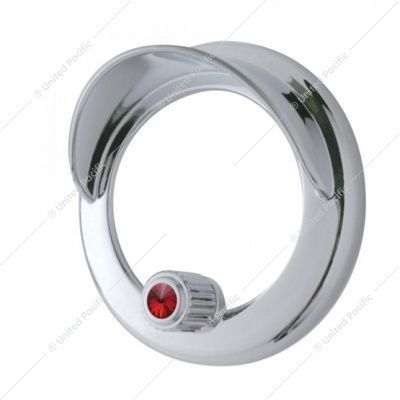 41929 Clock Bezel With Visor For Freightliner Century/Coronado/Columbia - Red Crystal