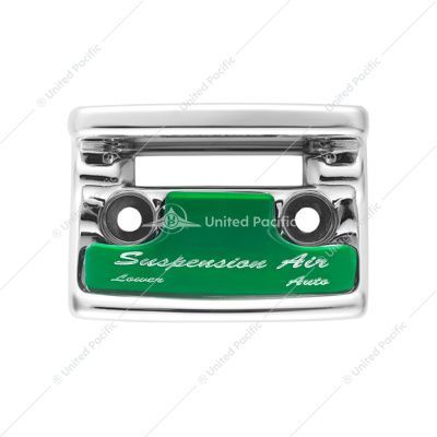 21027 Chrome Plastic Suspension Air Switch Guard With Glossy Sticker For 1990-2010 Freightliner Classic-Green